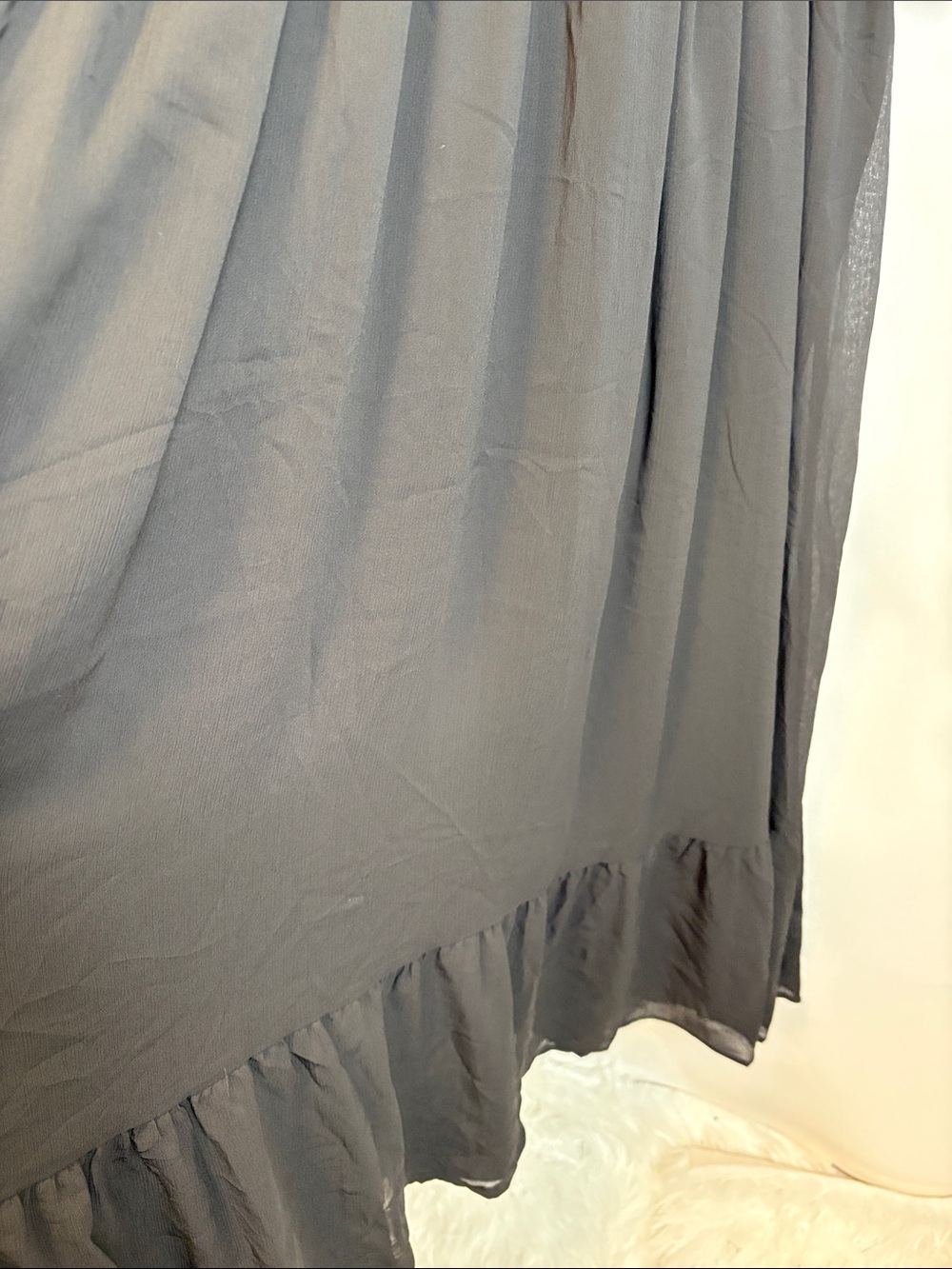 Source Unknown Black Maxi Dress with Flutter Sleeves - Picture 4 of 12